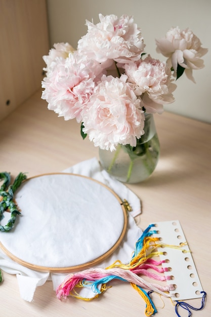embroidered floral hoop